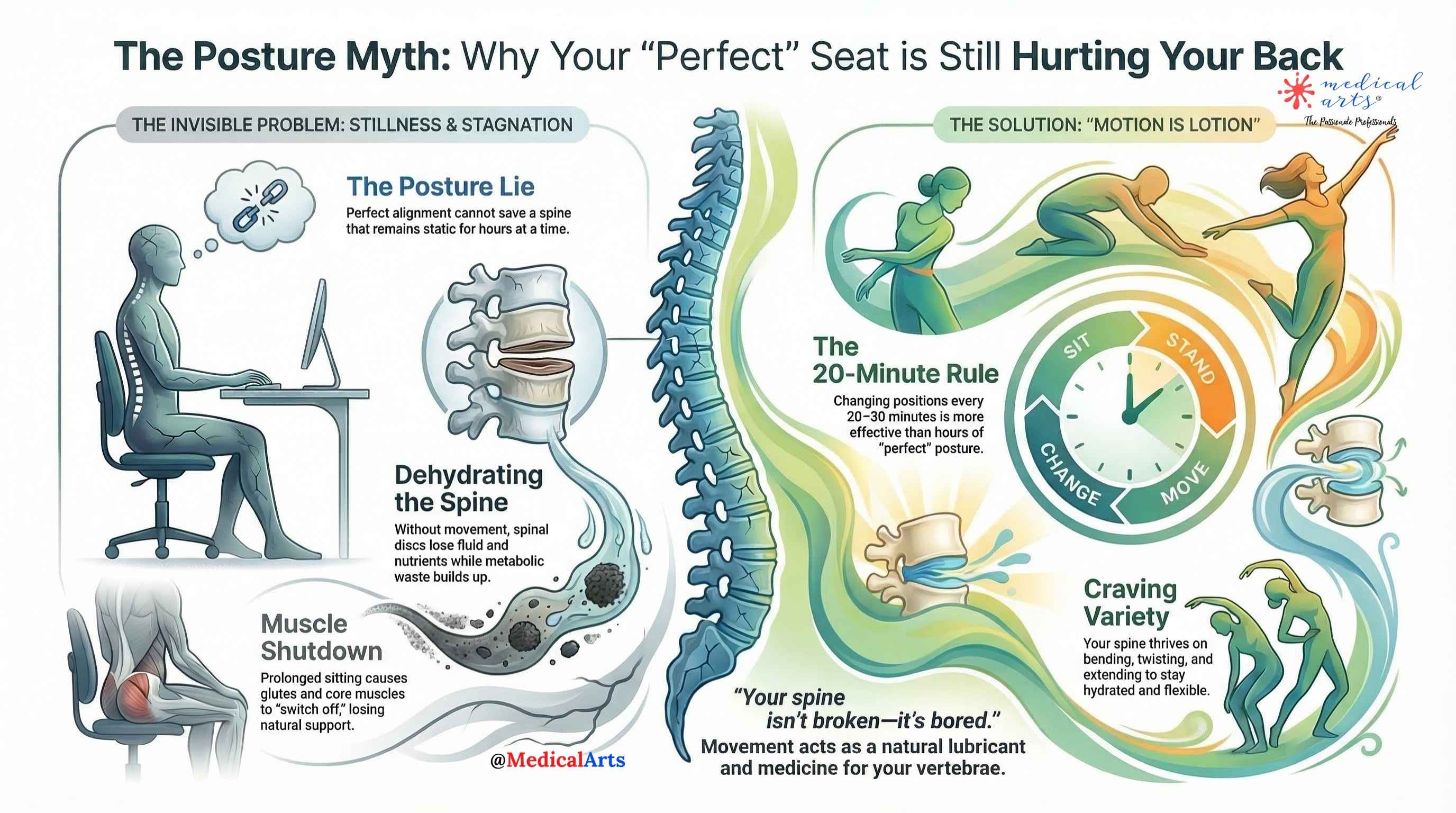 Why Your "Perfect" Posture is Killing Your Back (And What to Do Instead)